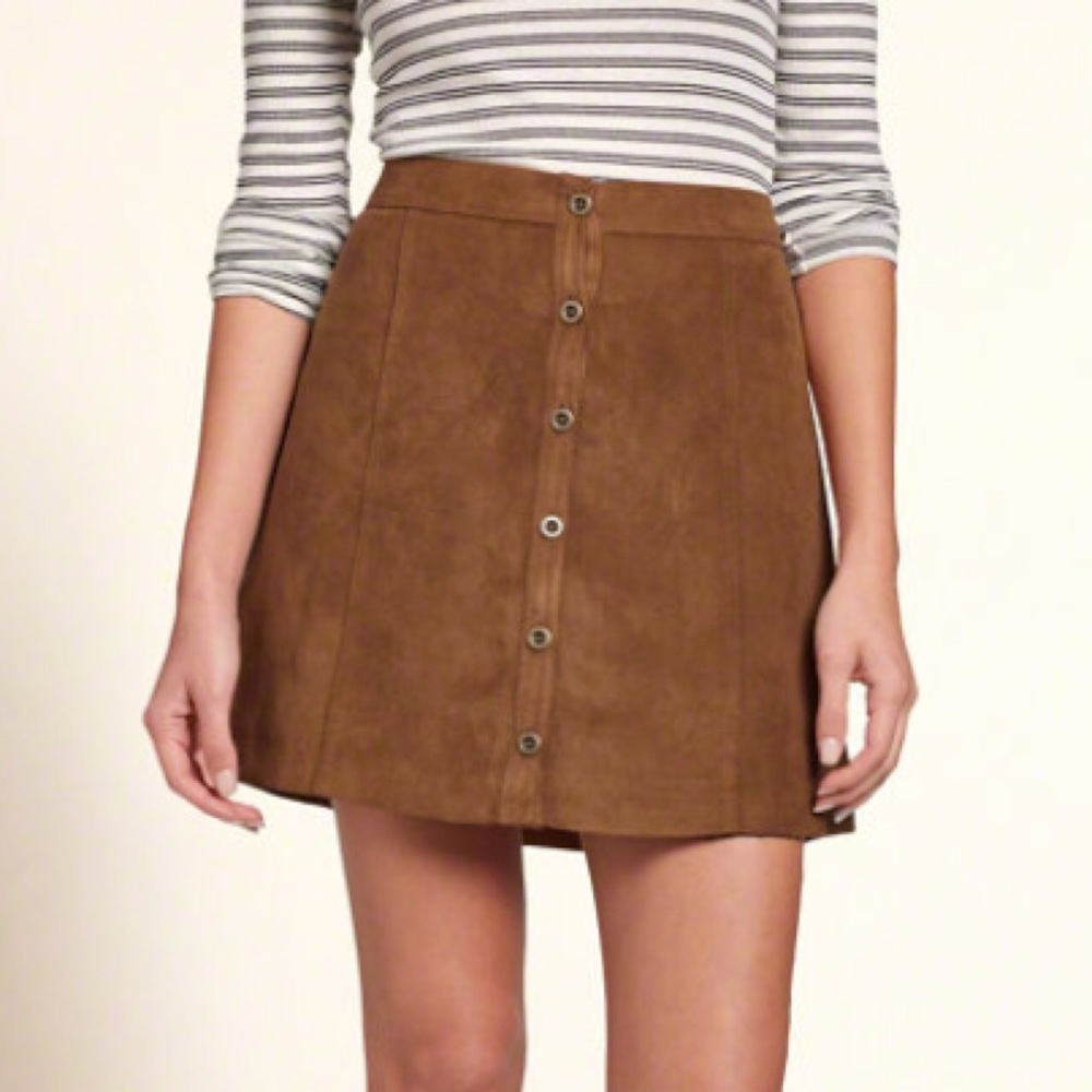 brown suede skirt hollister